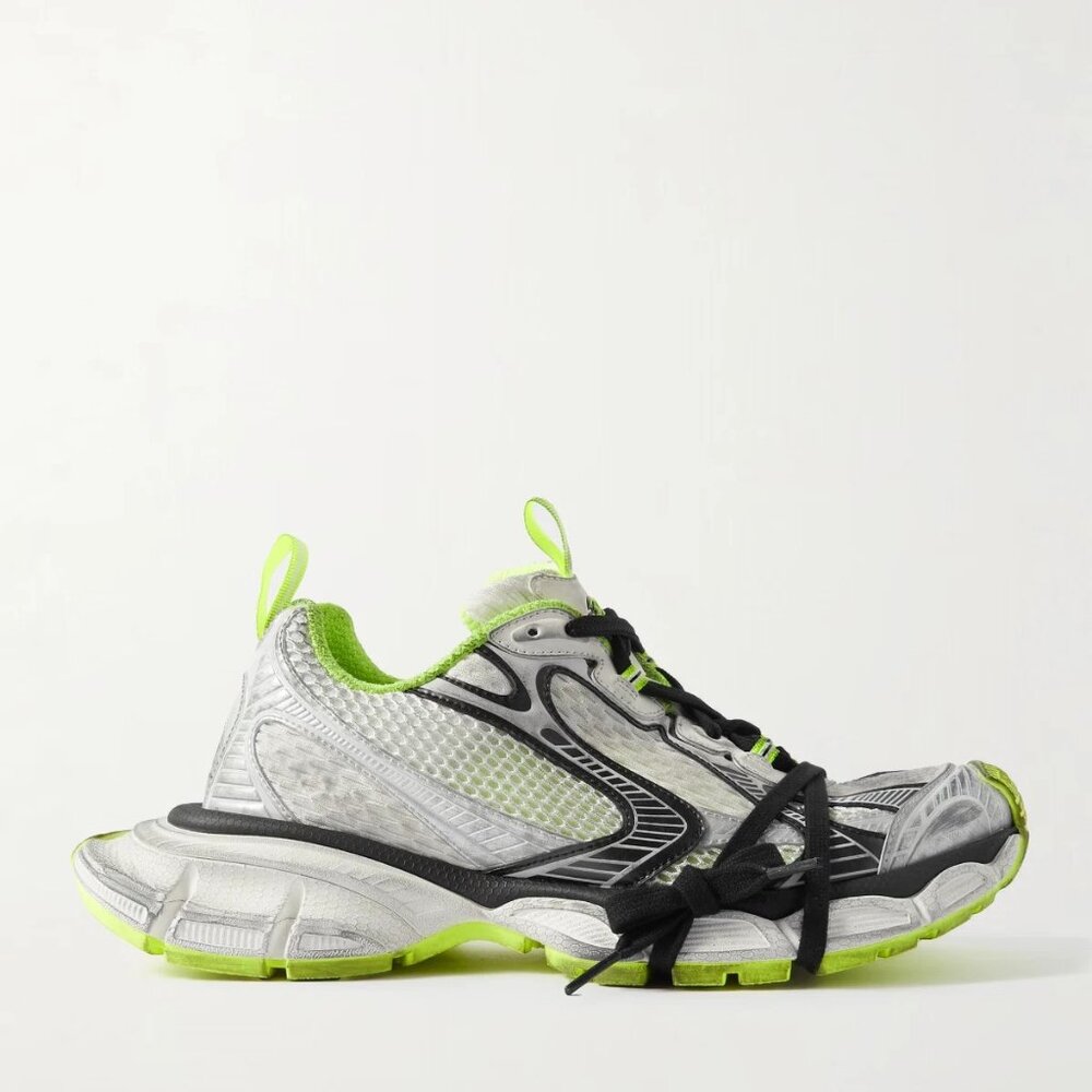 $1290 MSRP- BALENCIAGA 3XL Distressed Mesh and Rubber Sneakers 734734W3XL6